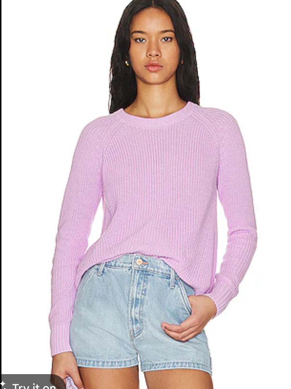 Autumn Cashmere Distressed Scallop Shaker in Primrose Size Medium